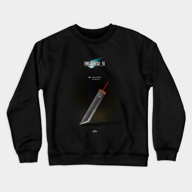 Final Fantasy 7 Continue? Crewneck Sweatshirt by TomRyansStudio